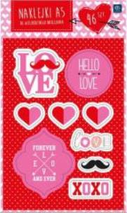 Opakowanie Naklejki A5 kpl 4 arkusze Walentynki