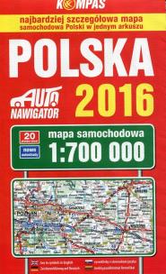 Okładka książki Polska 2016 Mapa samochodowa 1:700 000