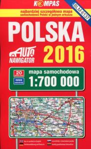 Okładka książki Polska 2016 Mapa samochodowa 1:700 000