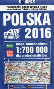 Okładka książki Polska 2016 Mapa samochodowa dla profesjonalistów 1:700 000