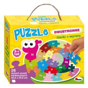 Okładka książki Puzzle dwustronne Literki wyrazy ślimak