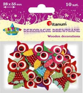 Opakowanie Dodatek dekoracyjny Titanum Craft-fun Sowy 2,8 x 3,5 cm (WDC
