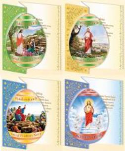 Opakowanie Karnet B6 Wielkanoc (10szt.) złocony religia MIX