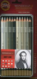 Opakowanie Kredki Mondeluz 12 kolorów Linia szarości