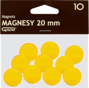 Opakowanie Magnesy 20 mm żółty 10 sztuk