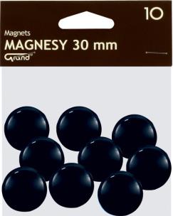 Opakowanie Magnesy 30 mm czarne 10 sztuk