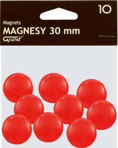 Opakowanie Magnesy 30 mm czerwone 10 sztuk