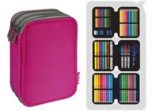 Opakowanie Piórnik 3 poz. z wyprawką Flash IV róż MILAN