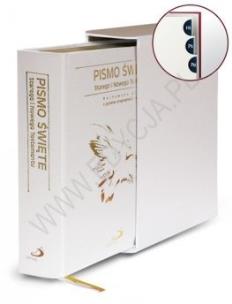 Okładka książki Pismo Święte Biblia dla rodziny Biała z paginatorami