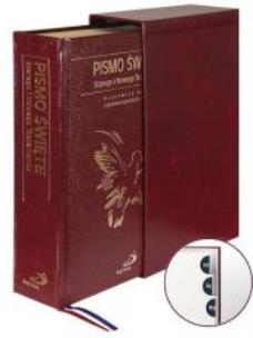 Okładka książki Pismo Święte ST i NT (bordowa oprawa, paginatory)