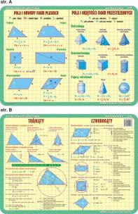 Okładka książki Podkładka edukacyjna. Pola i obwody figur płaskich i przestr