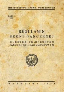 Okładka książki Regulamin broni pancernej Musztra ze sprzętem pancernym i samochodami