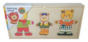 Opakowanie Układanka drewniana para misi z dzieckiem do ubierania