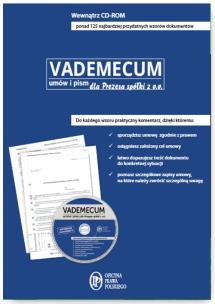 Okładka książki Vademecum umów i pism dla Prezesa spółki z o.o.