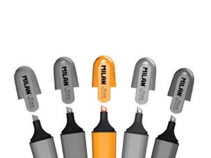 Opakowanie Zakreślacze Milan Fluo płaski pomarańczowe 12 sztuk