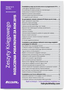 Okładka książki Zeszyty Księgowego nr 5 Rozliczenia podatkowe za rok 2015