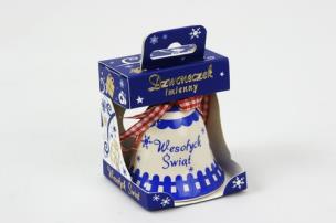 Opakowanie Dzwonek świąteczny - wesołych świąt niebieski