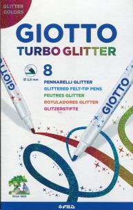 Opakowanie Giotto Flamastry Turbo Glitter 8 sztuk