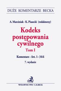 Okładka książki Kodeks postępowania cywilnego. Tom I. Komentarz do art. 1-366