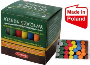 Opakowanie Kreda kolorowa gruba niebrudząca, niepyląca 50 sztuk