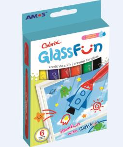 Okładka książki Kredki do szkła GlassFun 6 kolorów AMOS
