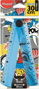 Opakowanie Linijka składana plastikowa 30 cm niebieskie i różowe mix