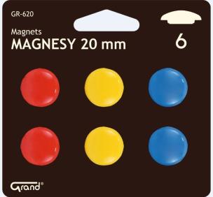 Opakowanie Magnesy 20mm 6 sztuk blister GRAND