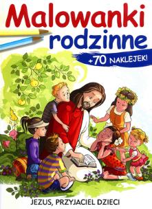 Okładka książki Malowanki rodzinne z naklejkami Jezus przyjaciel..