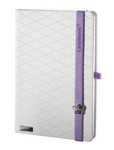 Opakowanie Notes A5 Glamorous Beauty biały z fioletową gumką linia