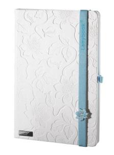 Opakowanie Notes A5 Innocent Passion biały z niebieską gumką linia