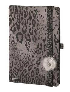 Opakowanie Notes A5 Lovely Wild Cat szary kratka