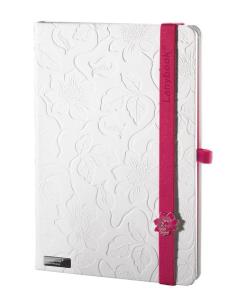 Opakowanie Notes A6 Innocent Passion biały z czerwoną gumką kratka