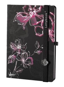 Opakowanie Notes A6 Sparkling Flowers czarny/czerwony kratka