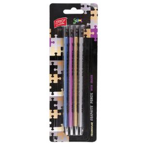 Opakowanie Ołówek z gumką metaliczny 4 sztuki