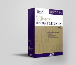 Okładka książki Pendrive Wielki słownik ortograficzny PWN z zasadami pisowni i interpunkcji