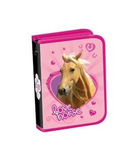 Opakowanie Piórnik dwuklapkowy bez wyposażenia Ma Belle Cheval różowy