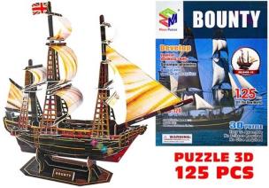 Opakowanie Puzzle 3D Kreatywne Duży Statek Bounty 125pcs