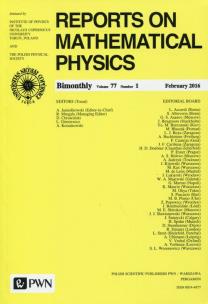 Opakowanie Reports on Mathematical Physics 77/1 2016 Kraj