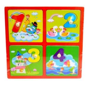 Opakowanie Układanka drewniana z pinezkami Cyfry