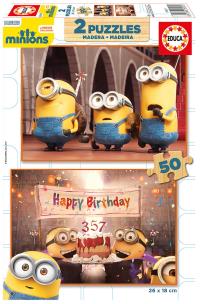 Opakowanie Drewniane puzzle Minionki 2 x 50 elementów