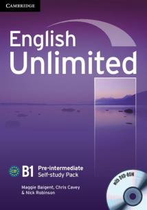 Okładka książki English Unlimited Pre-intermediate Self-study Pack Workbook + DVD