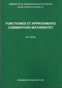 Okładka książki Functiones et Approximatio Commentarii Mathematici 54.1