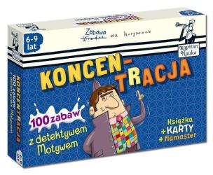 Okładka książki Kapitan Nauka.Koncentracja 100 zabaw z det. Motyw.