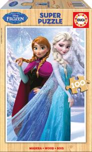 Opakowanie Kraina lodu FROZEN drewniane puzzle dla dzieci 100 elementów