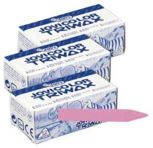 Opakowanie Kredka świecowa trójkątna różowa (12szt)JOVI