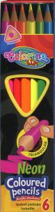 Opakowanie Kredki ołówkowe trójkątne neonowe 6 kolorów