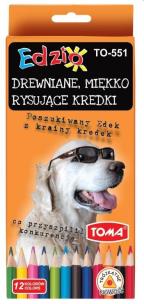 Opakowanie Kredki trójkątne Edzio 12 kolorów TOMA