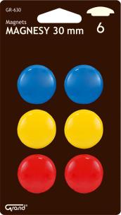 Opakowanie Magnes 30mm kolorowy (6szt) GRAND