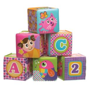 Opakowanie Miękkie klocki różowe PLAYGRO