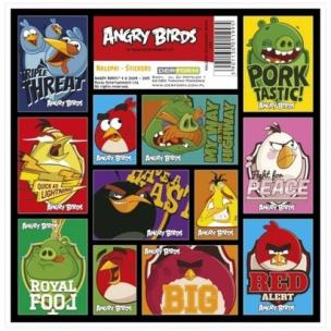 Opakowanie Nalepki 16x16 Angry Birds 25 sztuk